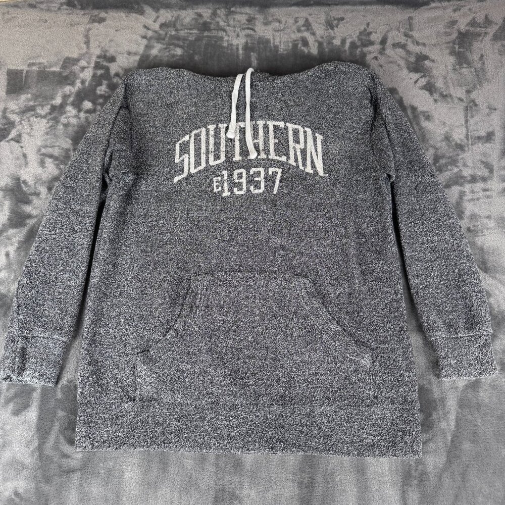 Vintage MV Sport Pro Weave Southern Hoodie Grey Spellout M Southern